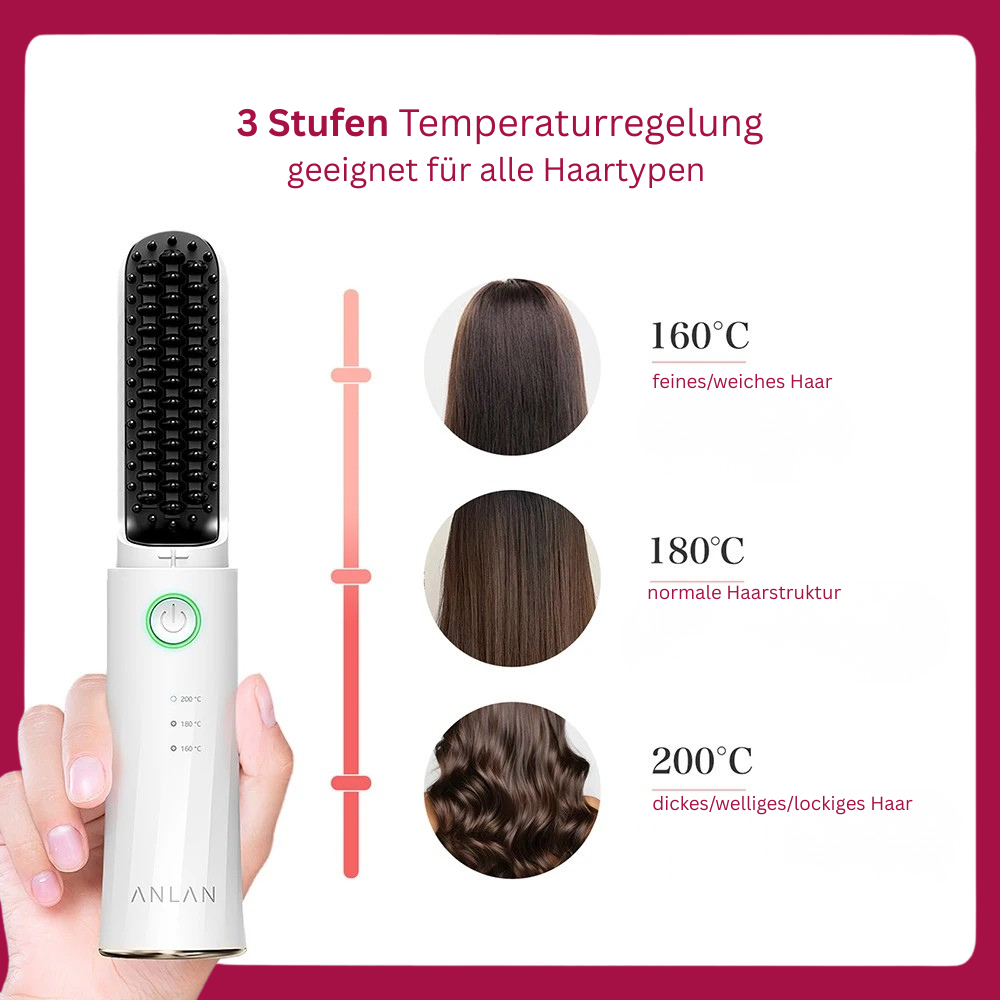 Ionic Hair Styling Comb - kabelloser Haarglätterbürste
