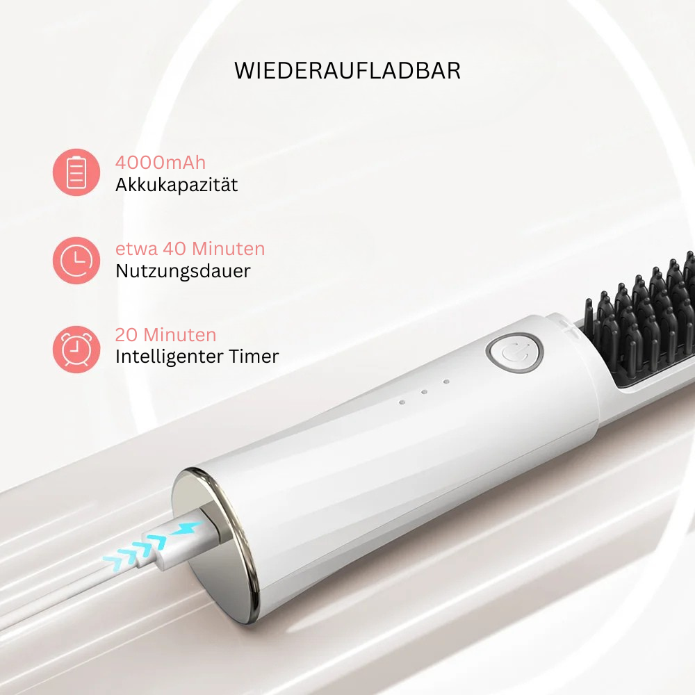 Ionic Hair Styling Comb - kabelloser Haarglätterbürste