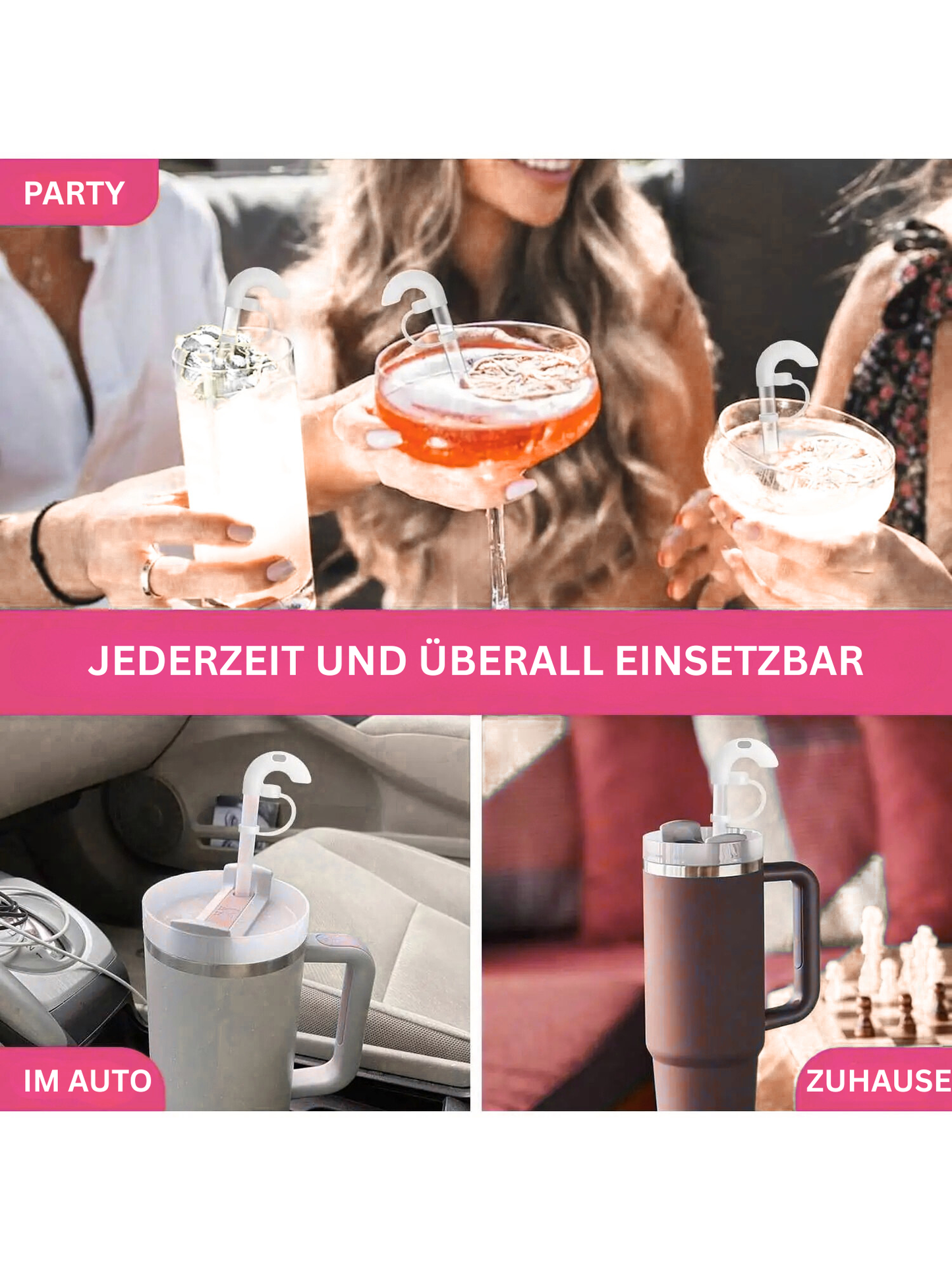 AntiCrease Sip - Anti-Falten-Strohhalmaufsatz aus Silikon