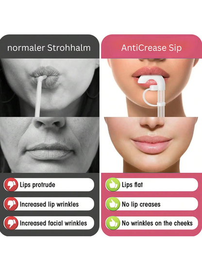 AntiCrease Sip - Anti-Falten-Strohhalmaufsatz aus Silikon